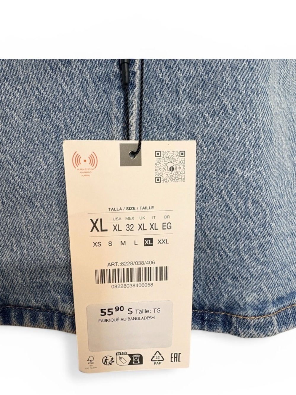 Zara Denim Vest XL BNWT Light Wash Button Front Waistcoat 90s Western - Picture 4 of 9
